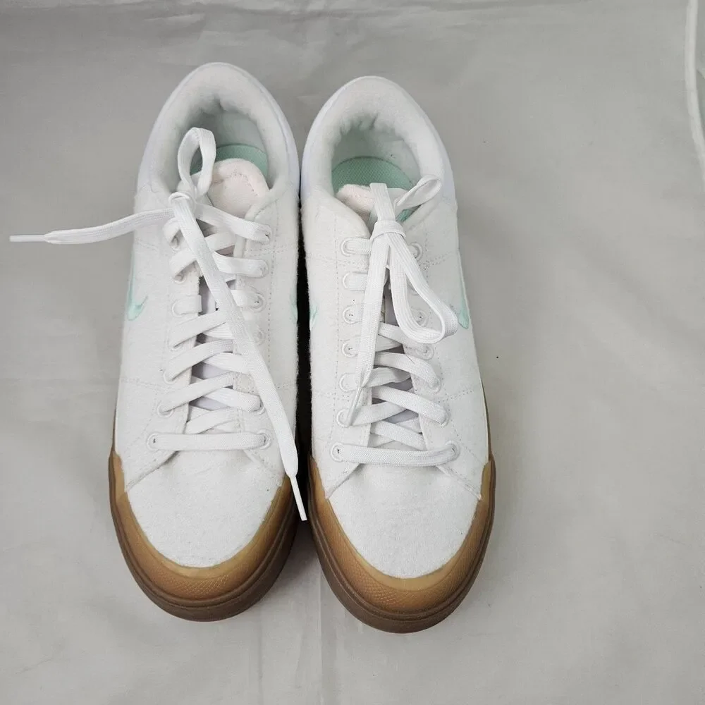Nike Court Legacy Lift Women Sneakers 10 White Gum Mint Green Casual Effortless